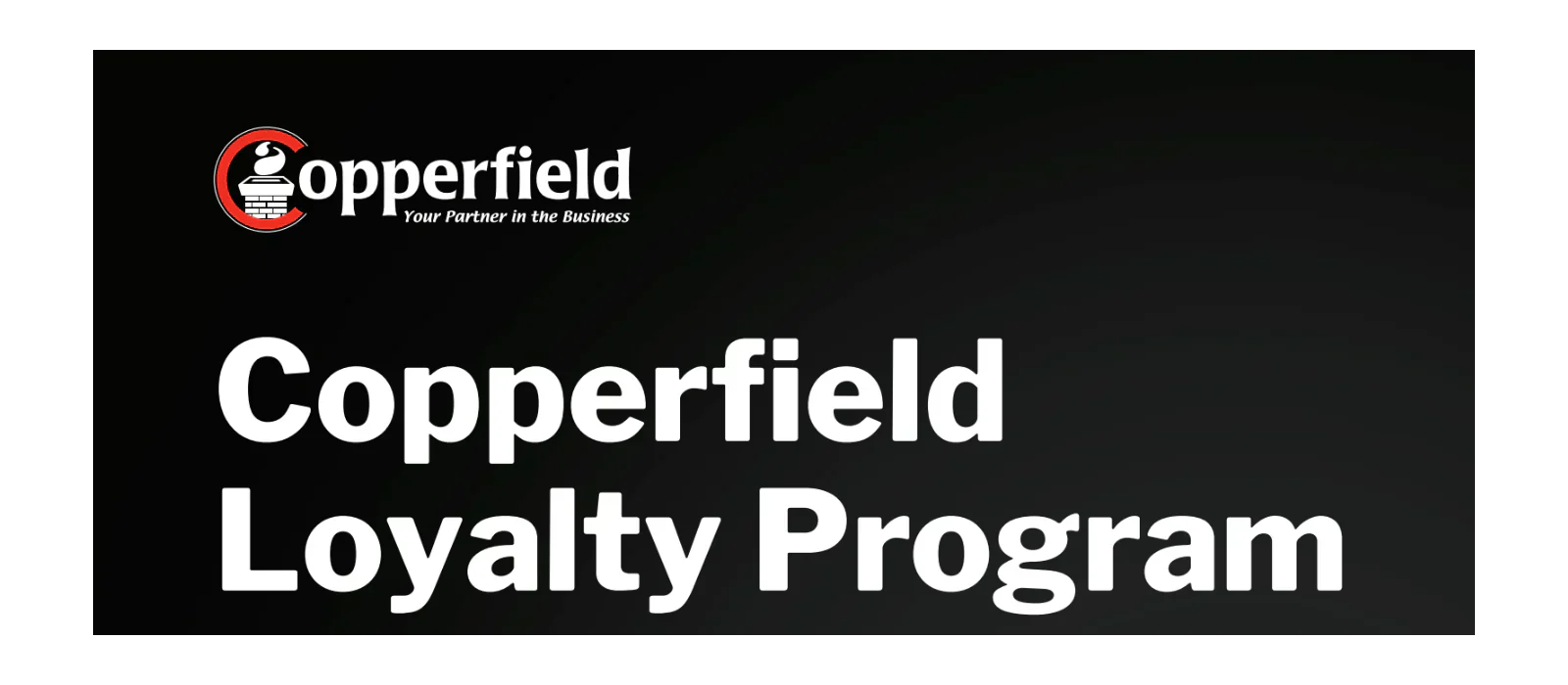 Copperfield Loyalty Program logo on black background.